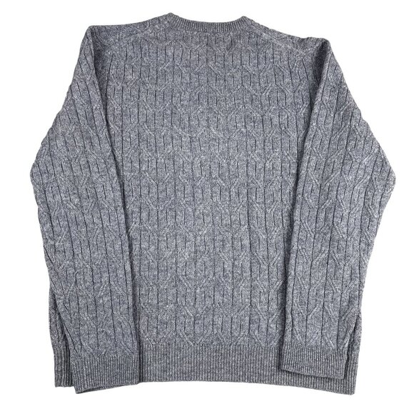 Jos. A Bank Reserve Mens 80% Wool Cable Knit Grey Sweater Sz XL - Picture 2 of 4